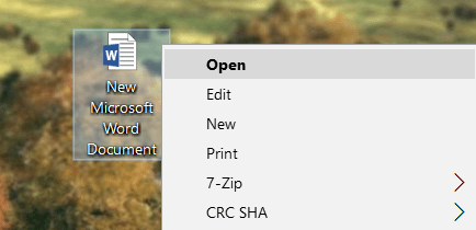 Open new Microsoft Word document