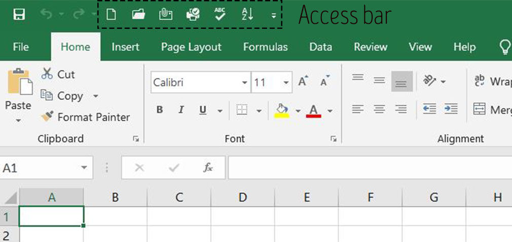 Microsoft Office Access Bar