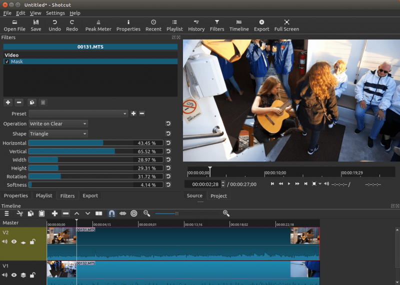 ShotCut Video editing software