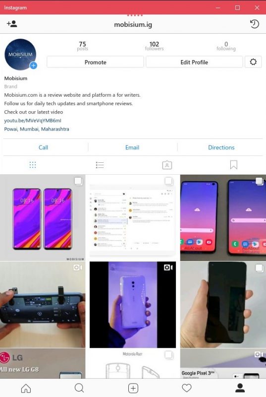 Instagram for Window's Store