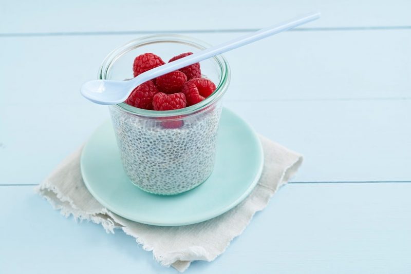 Chia milk with berries