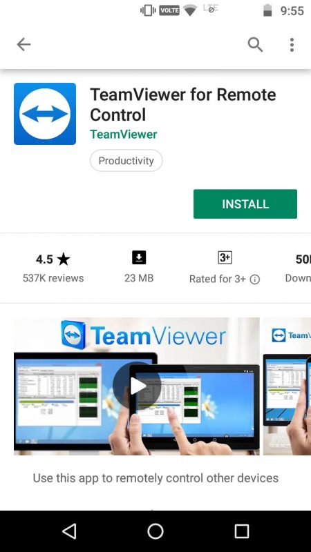 Install Team viewer app