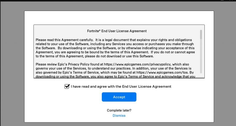 Fortnite user agreement