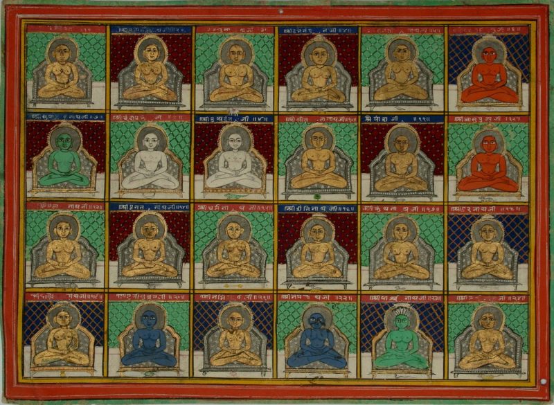 The 24 Jain Tirthankaras (or Jinas). Jaipur Circa 1850