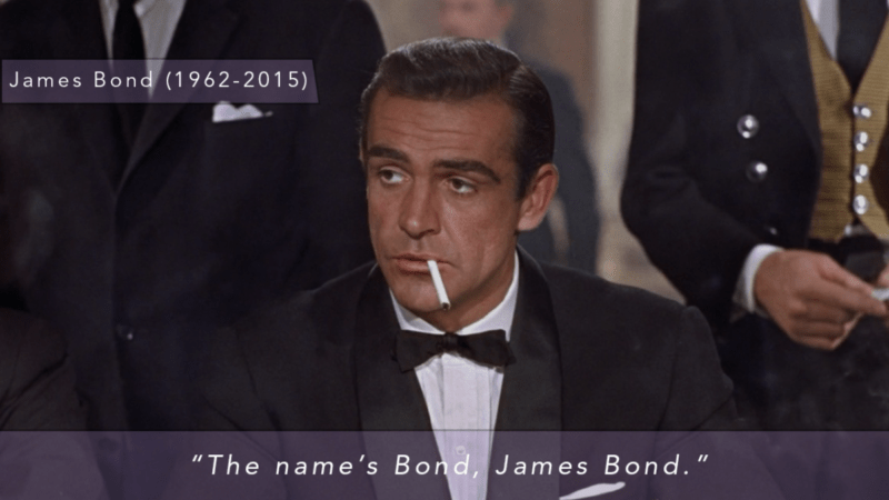 “The name’s Bond, James Bond.” (James Bond)