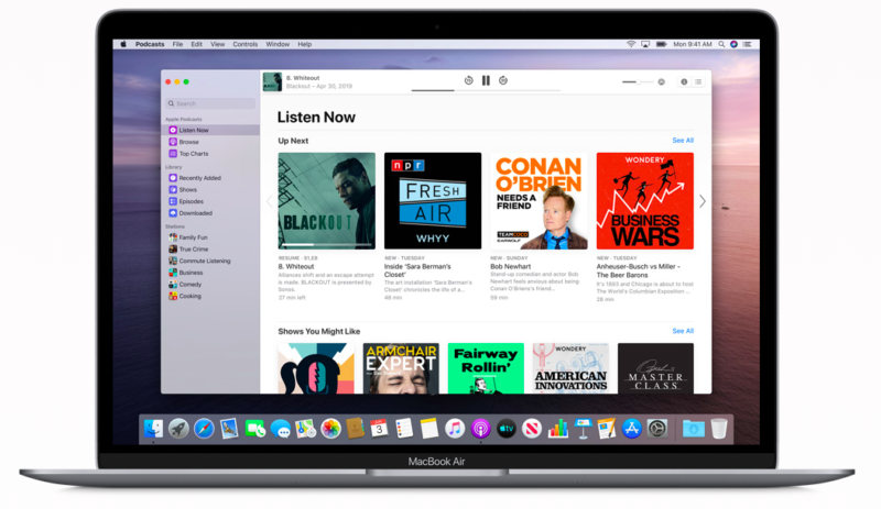Apple Podcasts App on MacOS Catalina