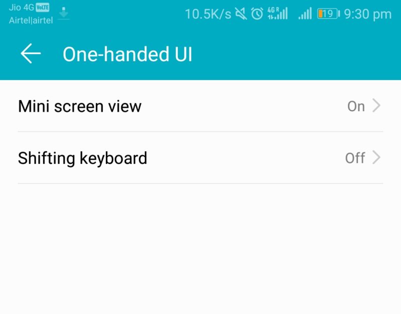 huawei device honor view 10 one handed ui